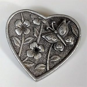 Ms Dee Heart with Butterflies Vintage Brooch